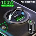 100W Mini Car Charger USB Type C Car Phone Charger Fast Charging for IPhone Quick Charge Adapter for Xiaomi Samsung Huawei. 