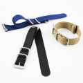 [autismaut] Nylon Watchband Fixed Fashion ATO NATO Thick and Soft Waterproof and Sweat-Proof Silver Steel Wire Woven. 