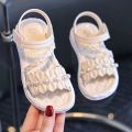 Trendy Cute Open Toe Sandals For Girls, Breathable Lightweight Wear-resistant Sandals For Indoor Outdoor Holiday Beach. 