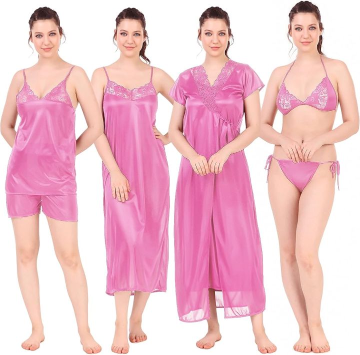 Womens Bizilizy Pleated Nightdress - Oriental Pink