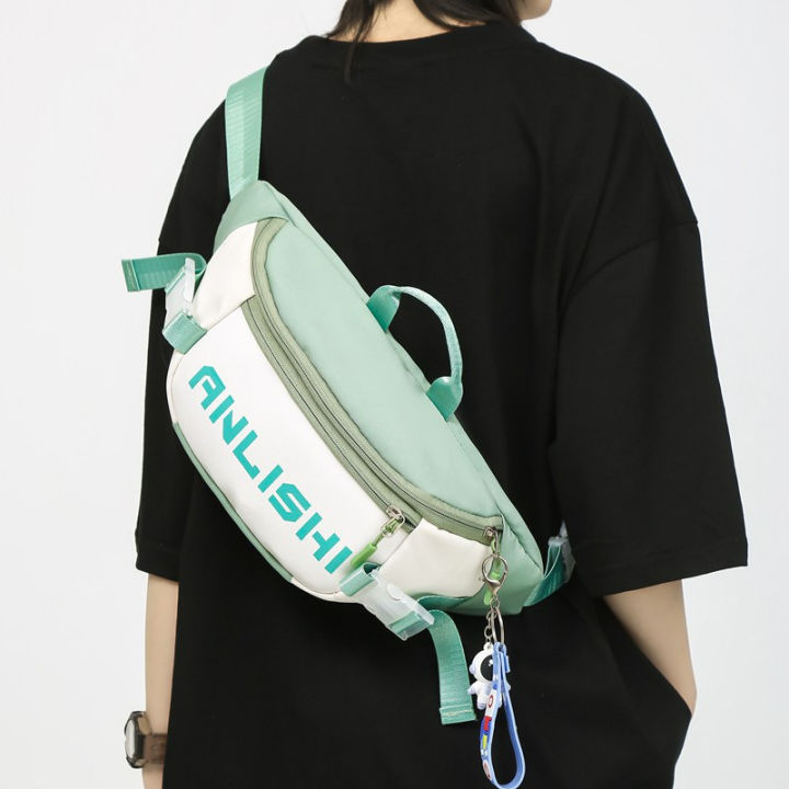 Japan and South Korea's new ins Hong Kong style literature and art retro letters men's and women's fashion brand crossbody bags, chest bags, outdoor sports shoulder bags