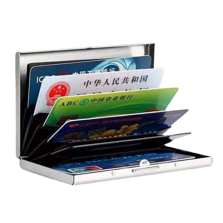 Anti%20Scan%206%20Cards%20Large%20Capacity%20Aluminum%20Metal%20Credit%20or%20Debit%20card%20Holder%20or%20Steel%20Wallet%20Case%20For%20Card%20-%20Image%202