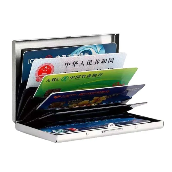 Metal%20Card%20Holder%20Wallet,Ultra%20Thin%20Stainless%20Steel%20Metal%20Wallets%20RFID%20Blocking%20Credit%20Card%20Wallet%20Holder,%20Black%20%20and%20Silver%20-%20Image%202