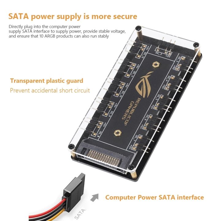 5V%203%20pin%20ARGB%20Cable%20Splitter%20Hub%20ASUS%20AURA%20SYNC%20RGB%20Fan%20Hub%20Adapter%20SATA%20Power%20Extension%20Cable%20Adapter%20for%20PC%20RGB%20Fan%20Cooler%20-%20Image%204