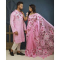 Hand-Printed Gorgeous Saree & Panjabi Couple Dress Combo - Ideal for Every Season and Occasion. 