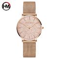 Top Brand Hannah Martin Women Watch Luxury Rose Gold Women Watches Stainless Steel Ladies Bracelet Watch Clock Gift Montre femme. 