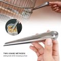 Bird Food Scoop With Long Handle Hand Food Adding Feeding Tableware Spoon Stainless Steel Parrot Feeder Spoon Birds Feeding. 