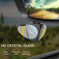 2 in 1 Car Convex mirror & Blind Spot Mirror Wide Angle Mirror 360 Rotation Adjustable Rear View Mirror View front wheel {left said}1pc. 