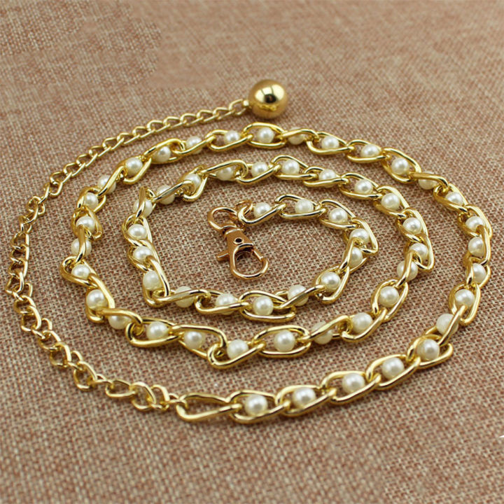Metal%20Waist%20Belt%20Pearl%20Body%20Belt%20Dress%20Chain%20Thin%20Belt%20Waistband%20Imitation%20Pearl%20Beads%20-%20Image%207