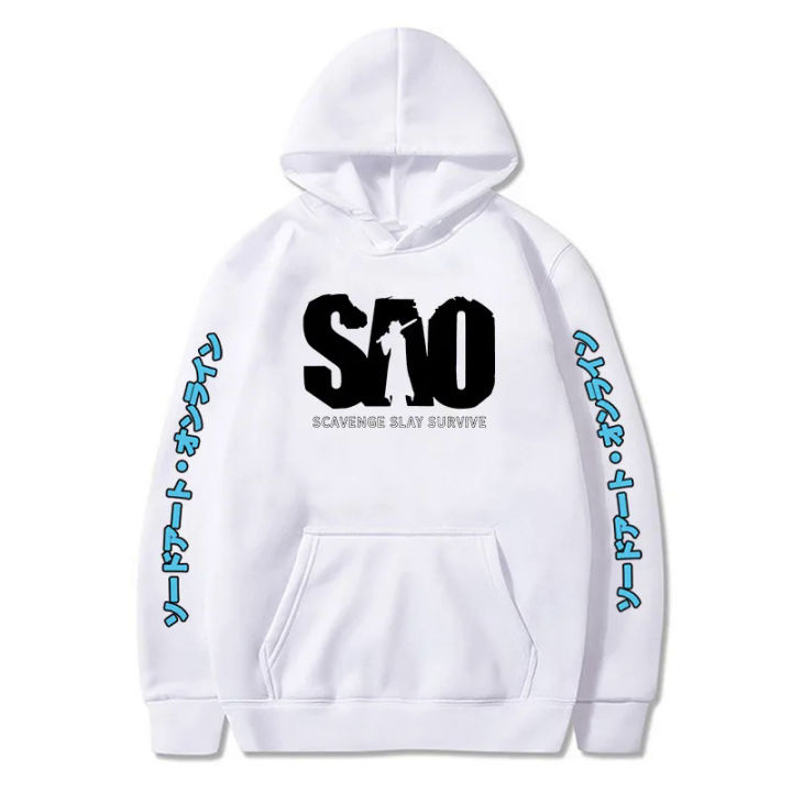 2023 Anime Sword Art Online Kirito Asuna Hoodies Long Sleeve Plus Velvet Men's And Women's Hoodie Oversized Sweatshirts Streetwe