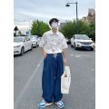 Japanese-StylecityboyJeans Men's National Fashion All-Match Loose Cargo Wide LeginsMen's and Women's Casual Pants.