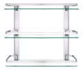 Modern Bathroom Glass Corner Shelf 2/3 Layer Wall Mounted Shelf Stainless Steel Toilet Tripod Corner Frame Bathroom Accessories.