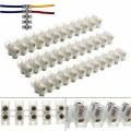 10Amp 12Way Heavy Duty AC 220v 10A 12 Way Electrical Screw Terminal Connector PVC Plastic Barrier Terminal Block Cables Strip. 