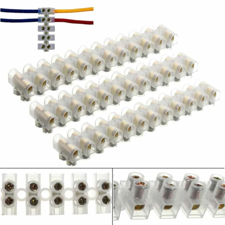 10Amp%2012Way%20Heavy%20Duty%20AC%20220v%2010A%2012%20Way%20Electrical%20Screw%20Terminal%20Connector%20PVC%20Plastic%20Barrier%20Terminal%20Block%20Cables%20Strip%20-%20Image%203