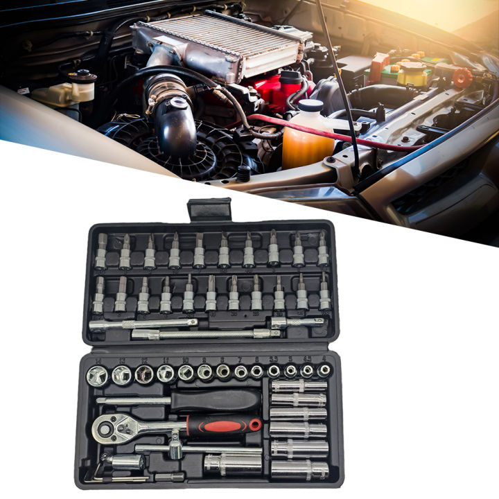 53%20Pcs%20Set%201/4%20Inch%20Socket%20Set%20Ratchet%20Torque%20Wrench%20Combo%20Tools%20Kit%20Vehicle%20Multifunctional%20Wrenche%20Auto%20Car%20Repair%20Tool%20Box%20-%20Image%203