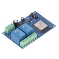 Relay Module, PCB Copper Board Reset Button Large Capacity Stable Dual Relay Board Easy Using for Secondary Development Learning. 