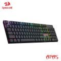 REDRAGON APAS K535-KB RGB USB Mini Slim Ultra-Thin Designed Wired Mechanical Gaming Keyboard Blue Switch 104 Keys for Compute PC.