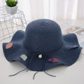 New Sun Hat Ladies Summer Beach Big Brimmed Straw Hat Seaside Vacation Sunshade Sunscreen Foldable Dome Straw Hat Ladies Hat.