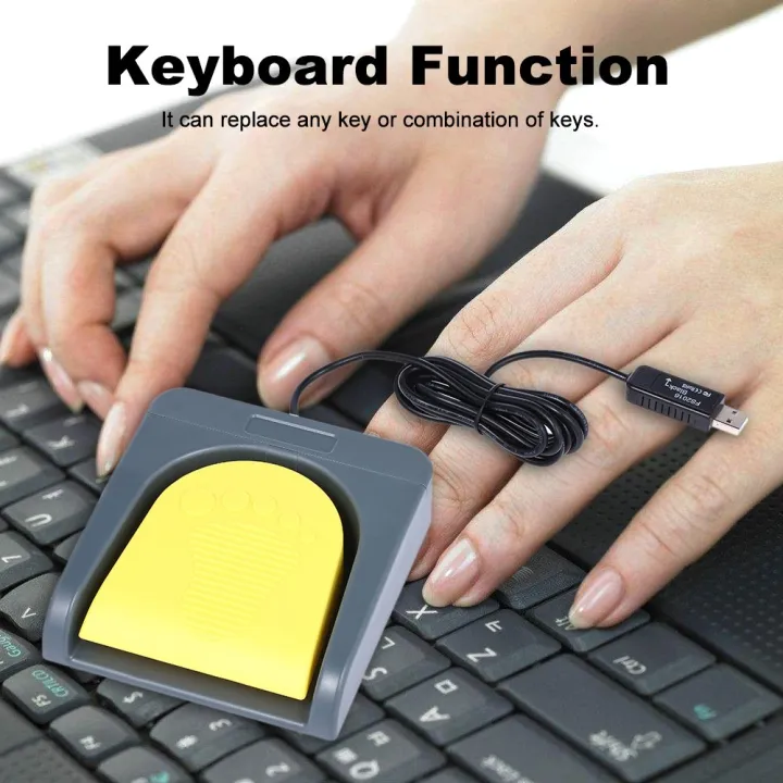 PCsensor%20USB%20Single%20Foot%20Switch%20Control%20One%20Key%20Customized%20Computer%20Keyboard%20Action%20Pedal%20Grey%20with%20Yellow%20-%20Image%208