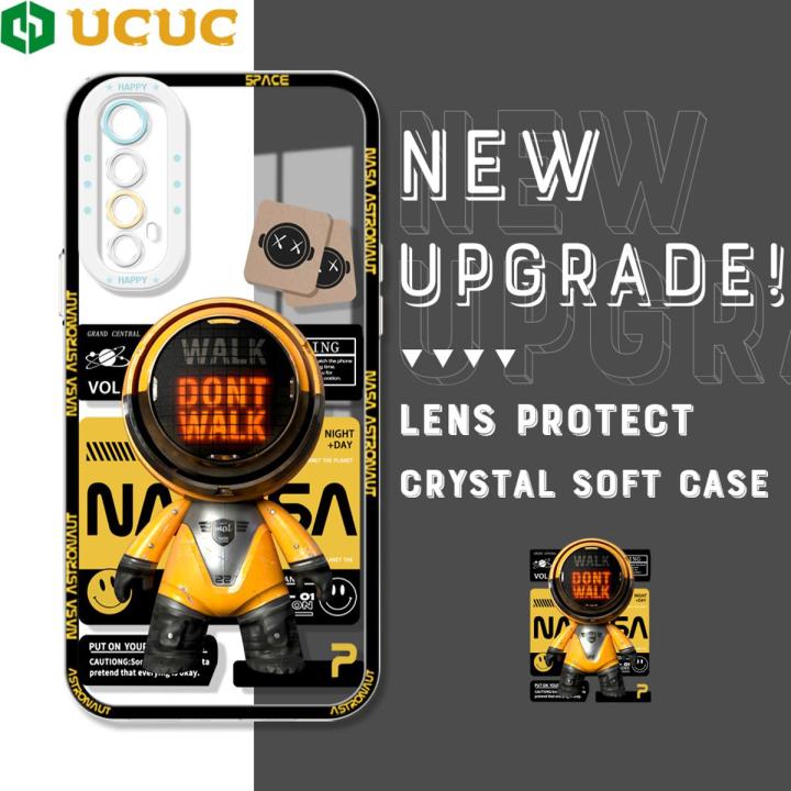 UCUC for Realme 7 / Realme Narzo 20 Pro Back Cover Handsome Robot Transparent Crystal TPU Soft Case Full Lens Protection Ultra Thin Drop Resistant Phone Case