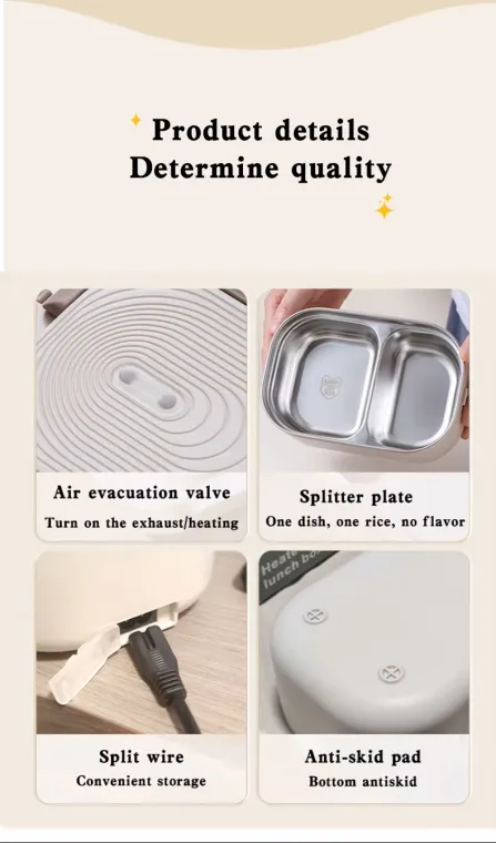 Smart electric warm lunch box. Electric Heated Lunch Box .2 L Durable Travel Food Warmer Stainless Steel Constant Temperature Lunch Box