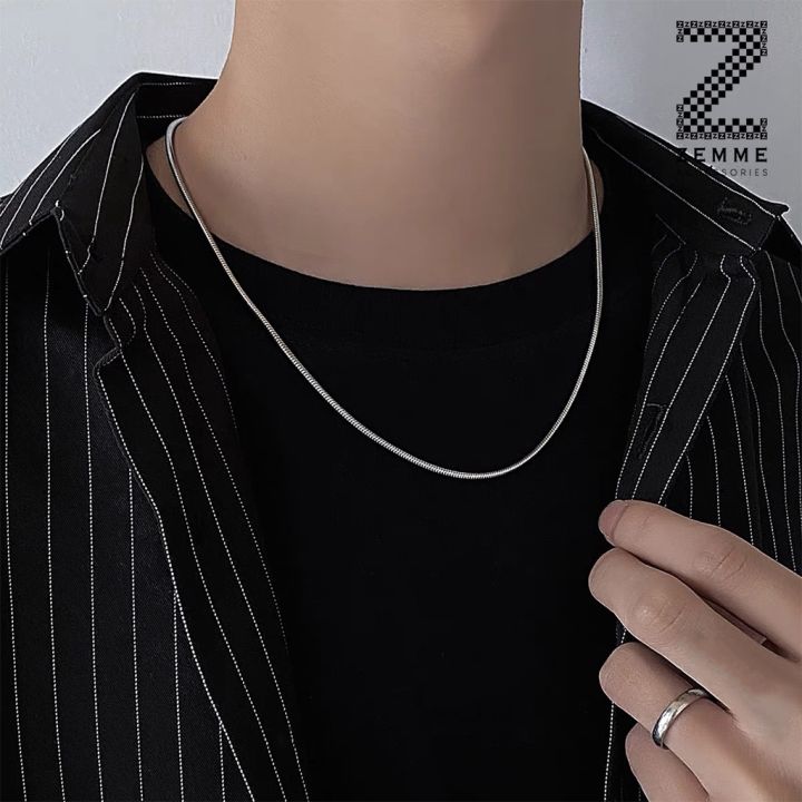 Stylish Men Stainless Steel Flat Snake Neck Chain