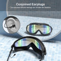 Outtobe Ad-ult Swimming Goggles Large Frame with ear plug Waterproof Anti Fog Swim Glasses.