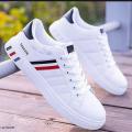 White sneakers trendy weightless lace up shoes for men.. 