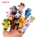 MoupBoi 10Pcs Baby Plush Toy Cartoon Animal Family Finger Puppet Role Play Tell Story Cloth Doll Educational Toys For Children Kids. 