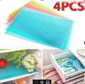 4 Pcs Washable Fridge Mat Refrigerator Pads Waterproof Fridge Mats Drawer Matt fridge mate set.