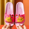 2021 Pikachu Children's Cartoon Cute Boys and Girls Baby Home Bathroom Anti slip Slippers. 