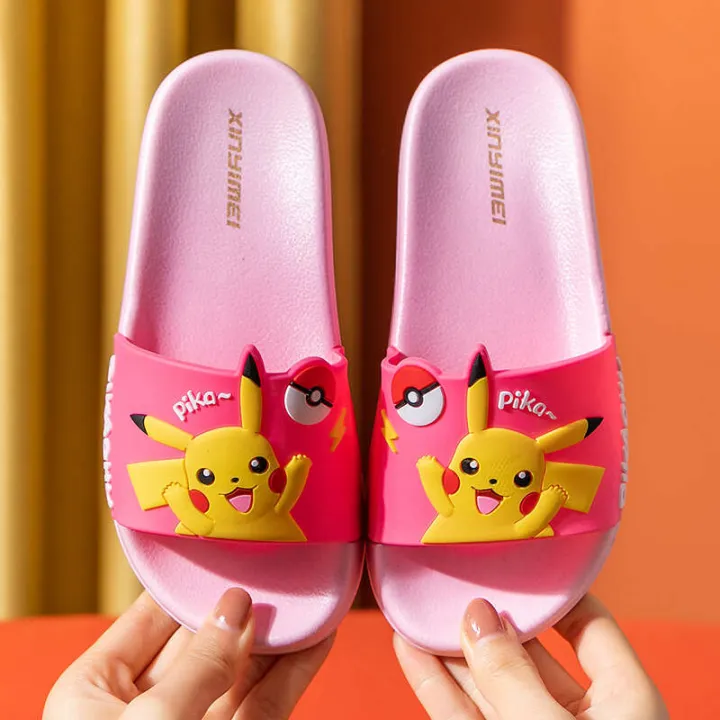 2021%20Pikachu%20Children's%20Cartoon%20Cute%20Boys%20and%20Girls%20Baby%20Home%20Bathroom%20Anti%20slip%20Slippers%20-%20Image%209