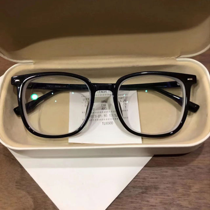 Xiaohongshu black frame myopia glasses women's glasses ins high-value students anti-blue light optical flat frames men's trendy