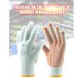 Gloves Yellow PVC single Dotted Bleach Cotton knit work Gloves 1 Pair. 