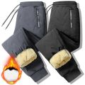 【Clearance sale】 Thicken Fleece Lined Men Pants Outdoors Casual Windproof Jogging Sweatpants Fashion Simple Warm Lambswool Winter Sport Trousers.