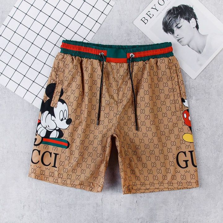 Summer New Men's Shorts Ultra-Thin Beach Pants Large Trunks Casual Quick-Drying Loose Track Pants Printed Swimming Trunks