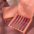 HANDAIYAN 6 Colors Long Lasting Velvet Lips Tint Liquid Lipsticks Waterproof Non-Stick Cup Lipgloss Gift Set (A). 