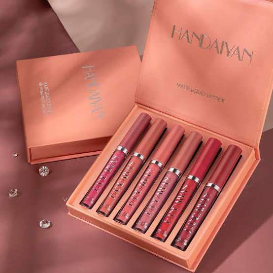 HANDAIYAN%206%20Colors%20Long%20Lasting%20Velvet%20Lips%20Tint%20Liquid%20Lipsticks%20Waterproof%20Non-Stick%20Cup%20Lipgloss%20Gift%20Set%20(A)%20-%20Image%202