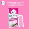 Veet Wax Strips for Bikini Line & Underarm, 16 One-Side Strips (2 Strips Patched Together X 8) & 3 Perfect Finish Wipes for Long Lasting Smoothness, Normal Skin, Made in France. 