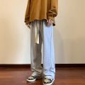 Casual Pants Men's Loose oversize Black Boys Pants Wide Leg Straight Drawstring Sweatpants Trendy Sports Pants. 