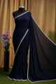 Georgette High Quality Stylish Lase Fitting And stone work Saree. Saree with unstitched Blouse for Women. 