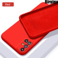 Biruiqu For Samsung Galaxy M31s Case Liquid Silicone Soft Rubber Shockproof Cover.