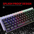 HXSJ 61 Keys Dual-mode Keyboard BT 5.0 Compact Keyboard 2.4G  RGB Backlit Keyboard Double Shot Injection Keycaps. 