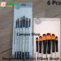 KeepSmiling Artist Filbert Brush Set-6pcs. 