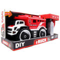 DIY Electric Fire Truck for kids with Flashing Lights & Siren Sounds & Electric Drill. 
