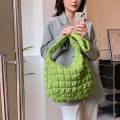 Foreign trade wholesale 2023 new ruffled cloud ladies handbag large capacity shoulder crossbody bag color-blocked tote bag.