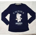 Navy blue long sleeve t shirt for adult Girls. 
