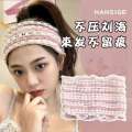 Wearable Korean style with wide edges elastic headbands women in all seasons, simple facial wash headbands, and hair accessories for external wear.