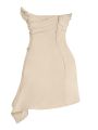Women Tube Top Dress Elegant Solid Color Sleeveless Strapless Low-Cut Ruched Bodycon Female Slim Fit Short Dreses Party Banquet.
