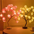 24 LED Rose Flower Tree Lights USB Table Lamp Fairy Maple Leaf Night Light Home Party Christmas Wedding Bedroom Decoration Gift. 